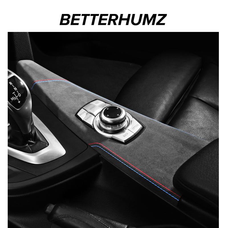 Beterhumz Car Dashboard Panel Multimedia Cover Trim For BMW F30 F32 F34 320i 328i 330i Top Suede Stickers Interior Accessories