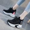 Spring and Summer Mesh Height Increasing White Shoes for Women, Breathable Casual Sports Shoes