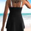 Women's Swimsuit Fashionable and Elegant Black and White Contrasting Color New Slim Fit Suspender Skirt Style