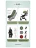 A10 Baby Stroller: Lightweight, Foldable, Four-Wheel Design for Sitting and Lying Down.