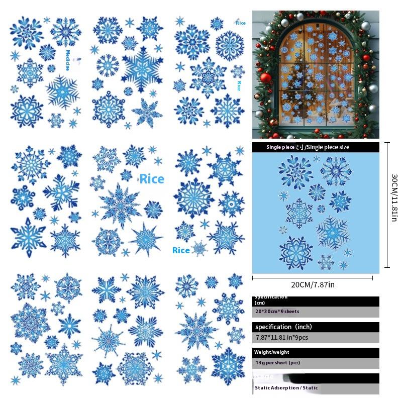 Santa Claus Christmas Ornaments Static Stickers Window Grilles Scene Arrangement Glass Doors Stickers Windows