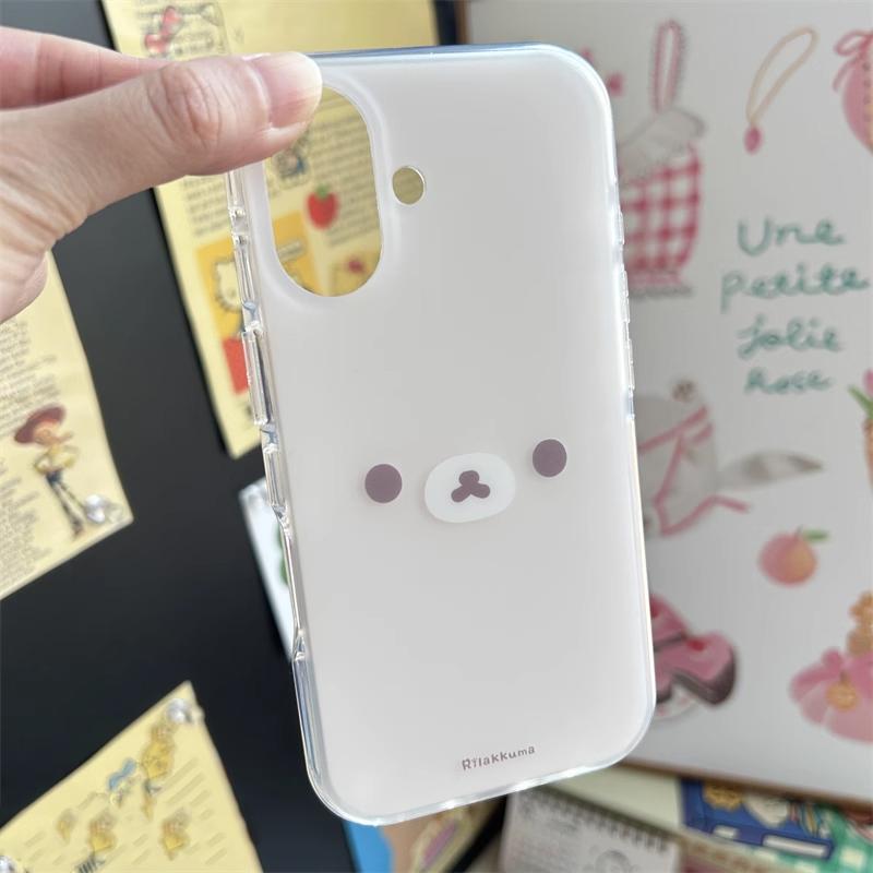 Giappone Coreano Stile INS Orso Carino e Rilassato Custodia per Telefono per iPhone 16 15 14 13 12 11 Pro Max XR XS 7 8 Plus MINI Y2K Copertura Fortunata