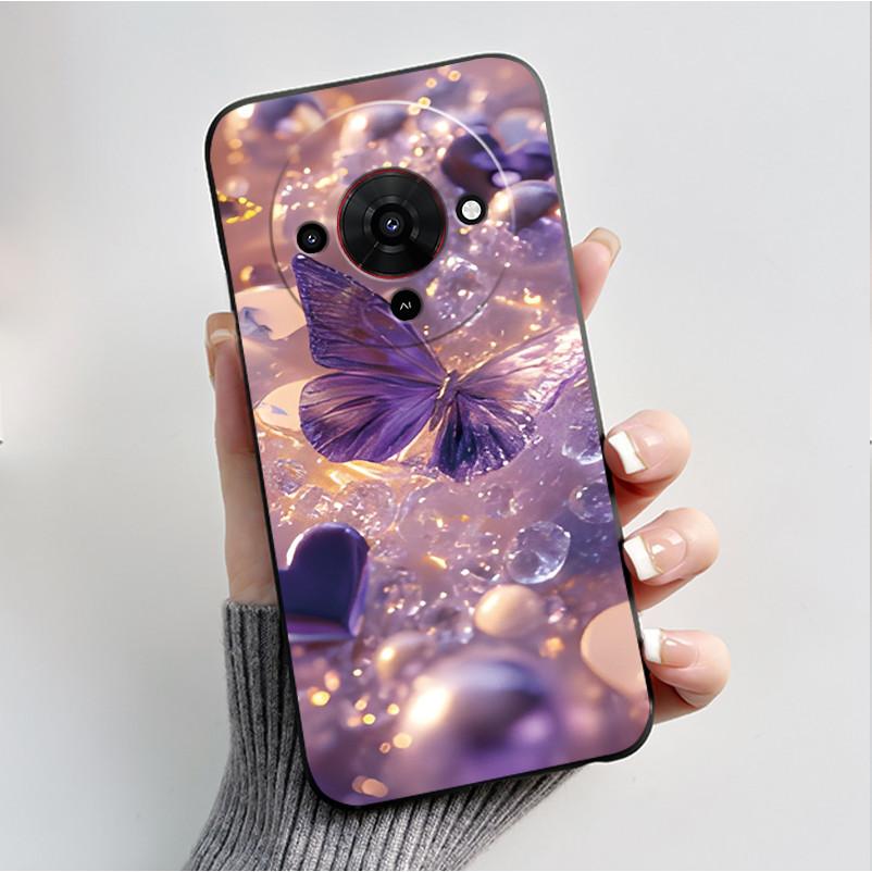 Printing Pattern Case For ZTE Blade A76 5G Capa Z2469N Cute Flower Cartoon Casing Fundas Soft Silicone Black Shell Cover Coque