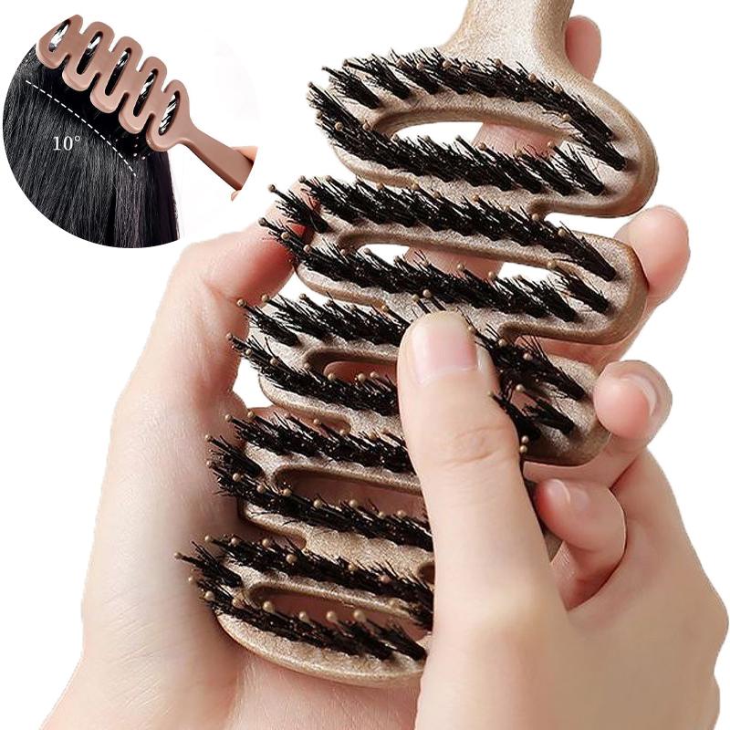 Anti Static Boar Bristle Hair Comb Hairbrush Paddle Hollow Hairdressing Massage Combs Salon Hair Brush Styling Makeup Tools