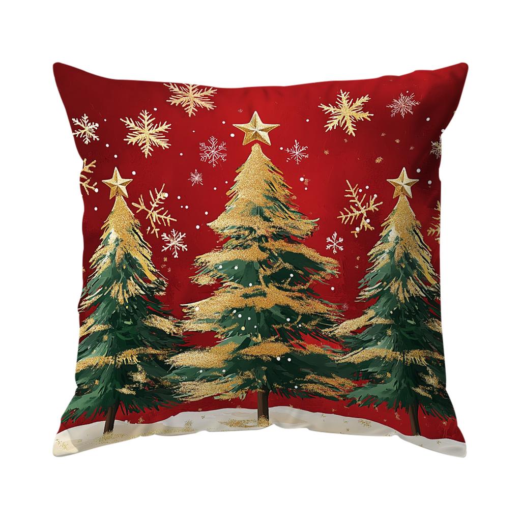 Christmas Tree Cushion Pillowcase Printed Polyester 45X45Cm Throw Pillowcover Decorative Sofa Cushion Pillowslip Home Decor