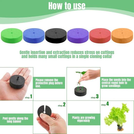 10 Stück Klonkragen Hydroponische Schwämme Wiederverwendbarer Schaumstoff DIY Kloner Einsätze Passend für Netztopfe für Klonmaschinen Pflanzenkeimung