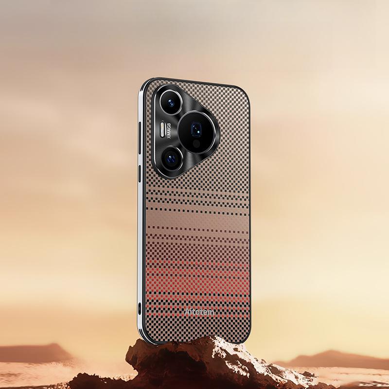 

Подходит для чехла для телефона Huawei Pura70pro, Тканый из углеродного волокна P60 Воздушная подушка Ударопрочность 50, Полный пакет 40, Модный для мужчин и женщин Huawei Pura 70Ultra