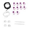 Silicone Knitting Stitches Holder Set Needle Stoppers Kit with Crochet Hook Clamp Hollow Tubing