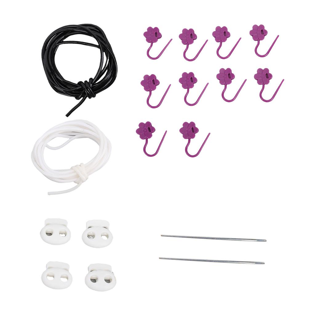 Silicone Knitting Stitches Holder Set Needle Stoppers Kit with Crochet Hook Clamp Hollow Tubing