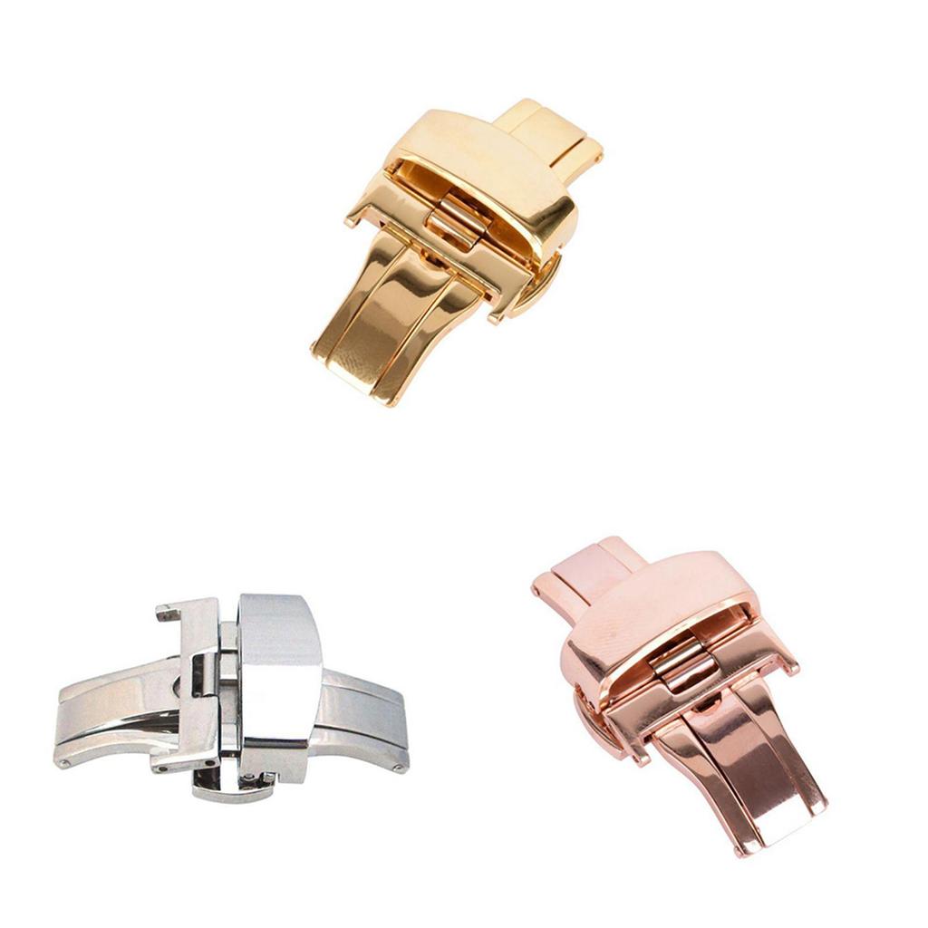 Premium Gold Edelstahl Uhrenschließe Schmetterlingsschließe Hochglanzpoliertes Finish