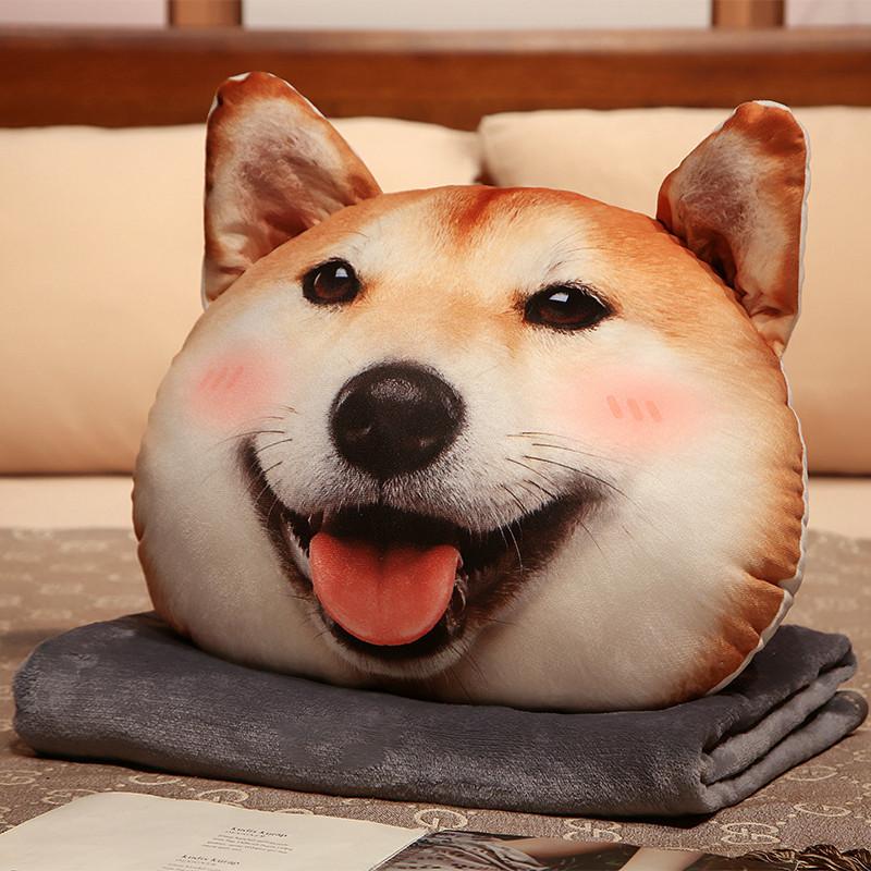 Cartoon Animal Shiba Inu Throw Pillow Blanket Plush Toy Cat Toy Home Sofa Pillow Cushion Doll
