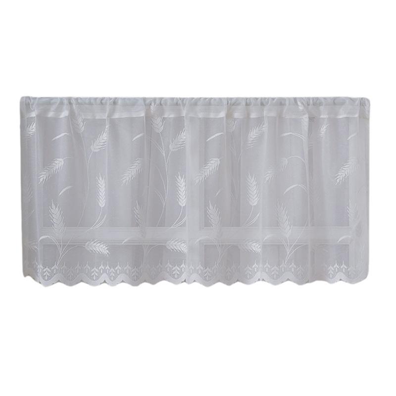 

Decorative Sheer White Lace Curtain Privacy Filtering Sunlight Hook Installation 100 60cm