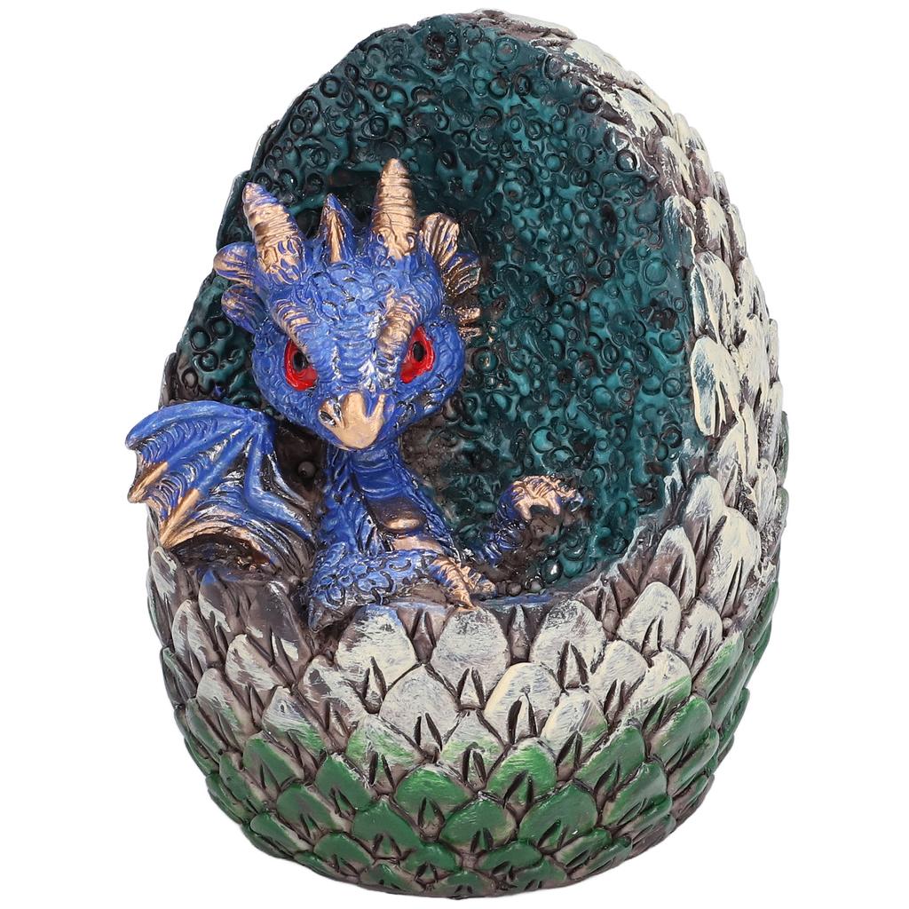 Dragon Egg Resin Material Interesting Decorative Cute Vivid Garden Animal Figurines for Living RoomBlue Dragon