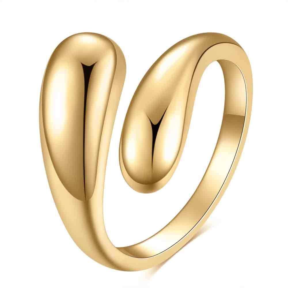 Unique 17MM Titanium Steel Ring Geometric Open Design Smooth Finish Unisex Irregular Statement Jewelry