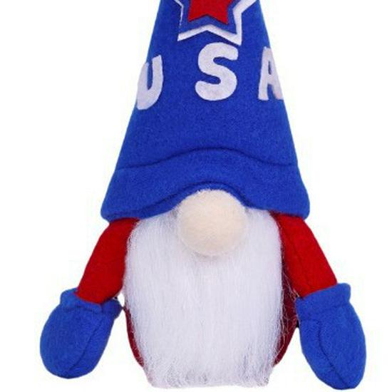 Faceless Gnome Figurine - Patriotic Independence Day Ornament and Gift