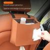Bil multifunktionell förvaringslåda för lädervävnad under sätet Auto baksäte papperspåse Placera vattenkopp Kreativ biltillbehör