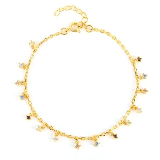 

Roxi Mini Rainbow Round Tassel Crystals Chains Bracelets For Women Bohemia Jewelry Wedding Bracelet Bangles Bransoletki Pulsera