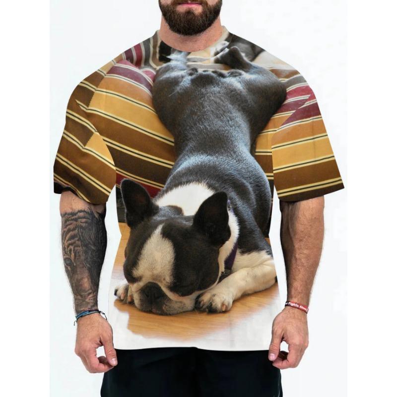 Summer 3D Printed Cartoon Anime Loose Men's Short Sleeved T-shirt