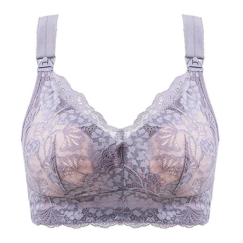 Women's Large Size Nursing Bra: Front Buckle, Anti-Sagging, Wire-Free, Supports Side Breasts