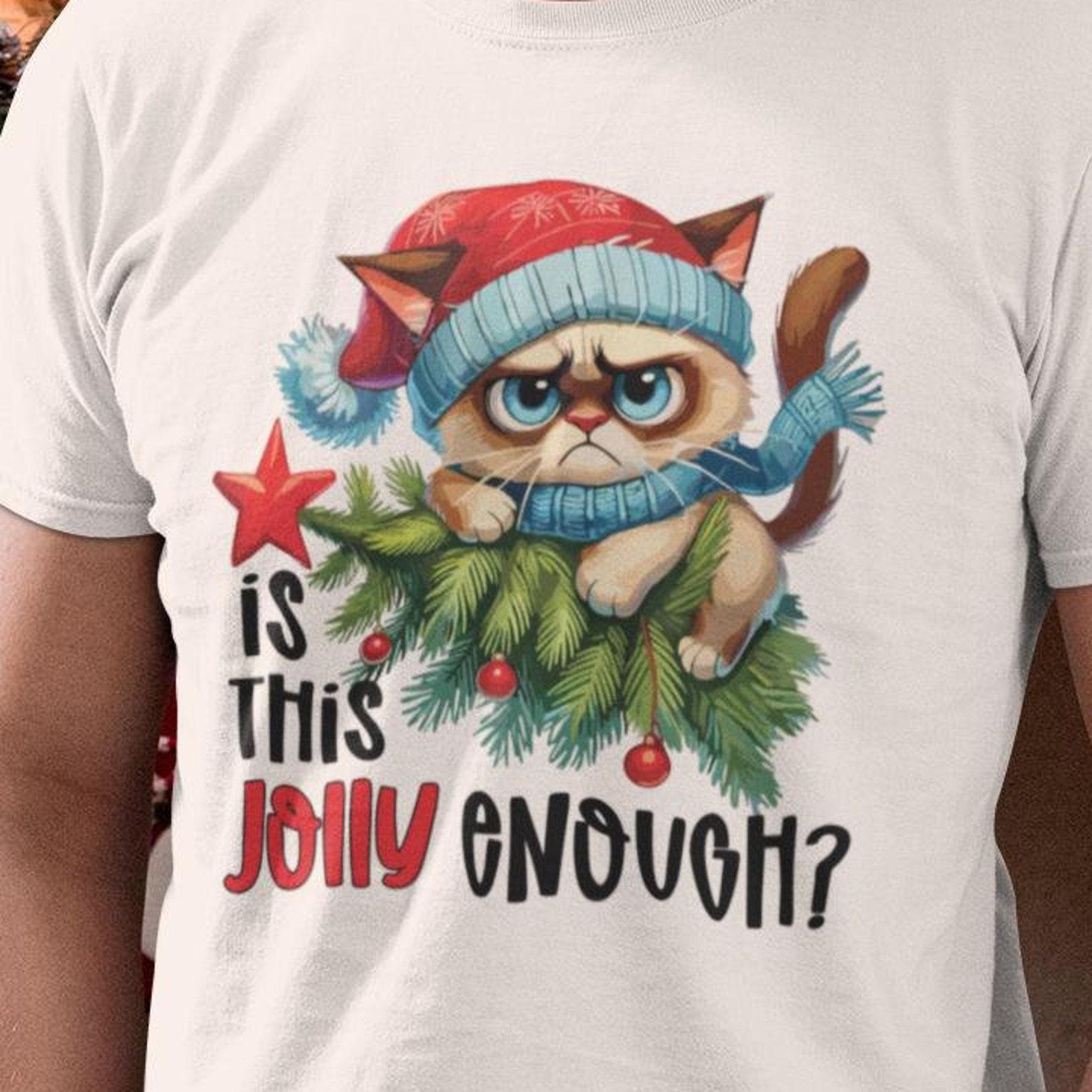 Grumpy Cat Christmas T-Shirt – Funny Holiday Cat Lover Tee 3XL