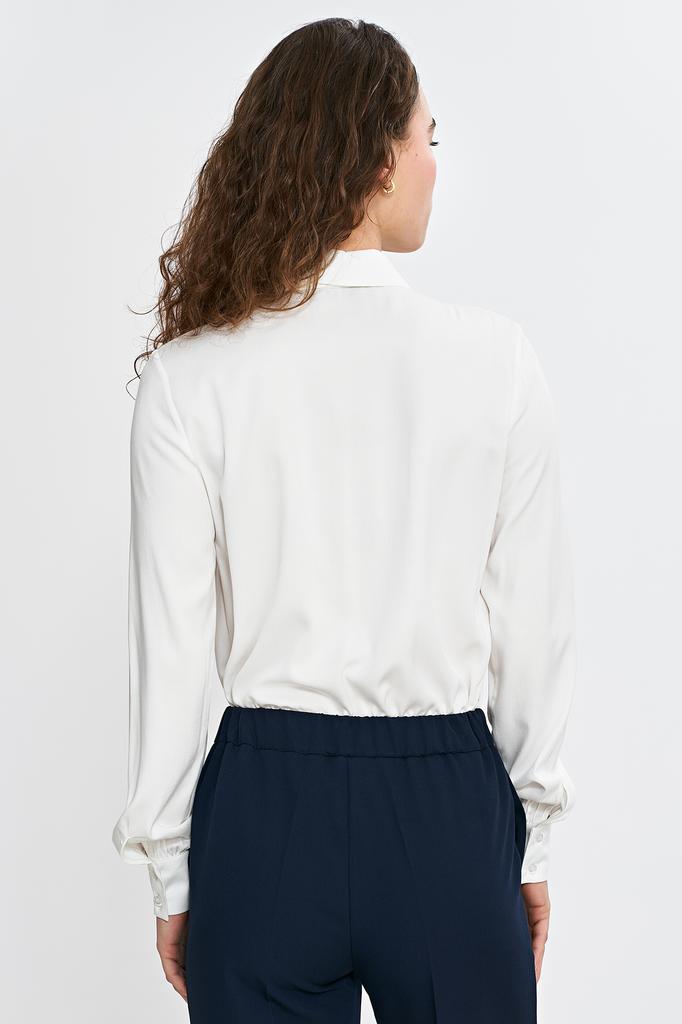 Blouse with a Sash at the Neck - Ecru 40