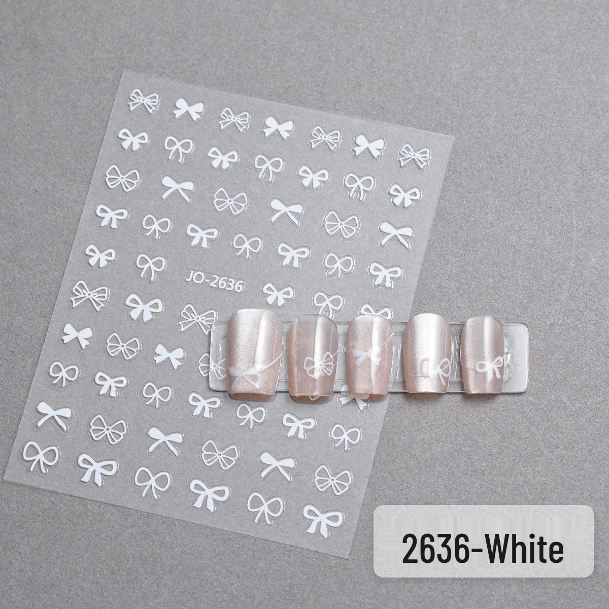 Tearable 3D Bow Nail Stickers - Quick-Drying, Waterproof, Korean Style Nail Decals