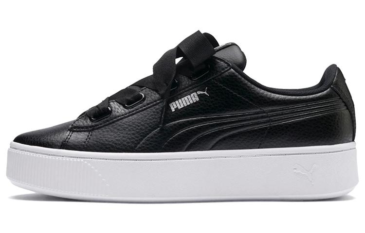 PUMA Vikky Stacked Ribbon Core Sneakers Black/White Women s 369112-01 38.5