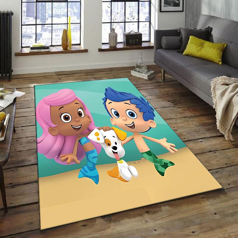 1pc Bubble guppies Design Area Rug - Non-Slip, Soft & Cozy Floor Mat for Living Room, Bedroom, Office - Indoor/Outdoor Decorative Carpet
