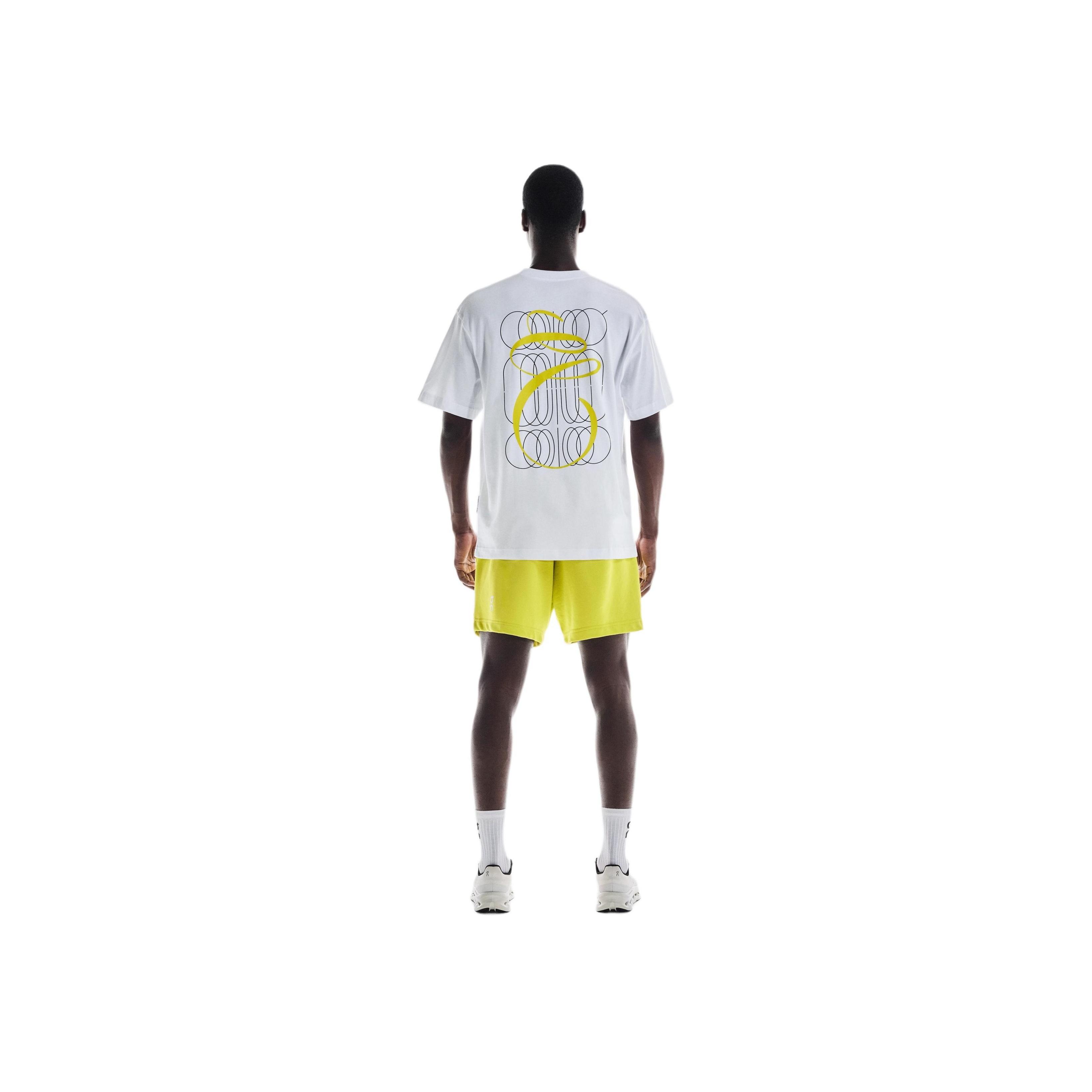 

Мужская футболка свободного кроя с графическим логотипом Club-T, с приспущенным плечом, с коротким рукавом, топы, белый лайм 1MF11842929 L