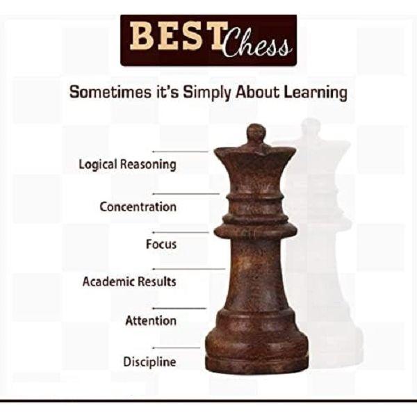 Wooden Handcrafted Foldable Magnetic Chess Board Set with Magnetic Pieces and Extra Queens for 2 Players Kids and Adults