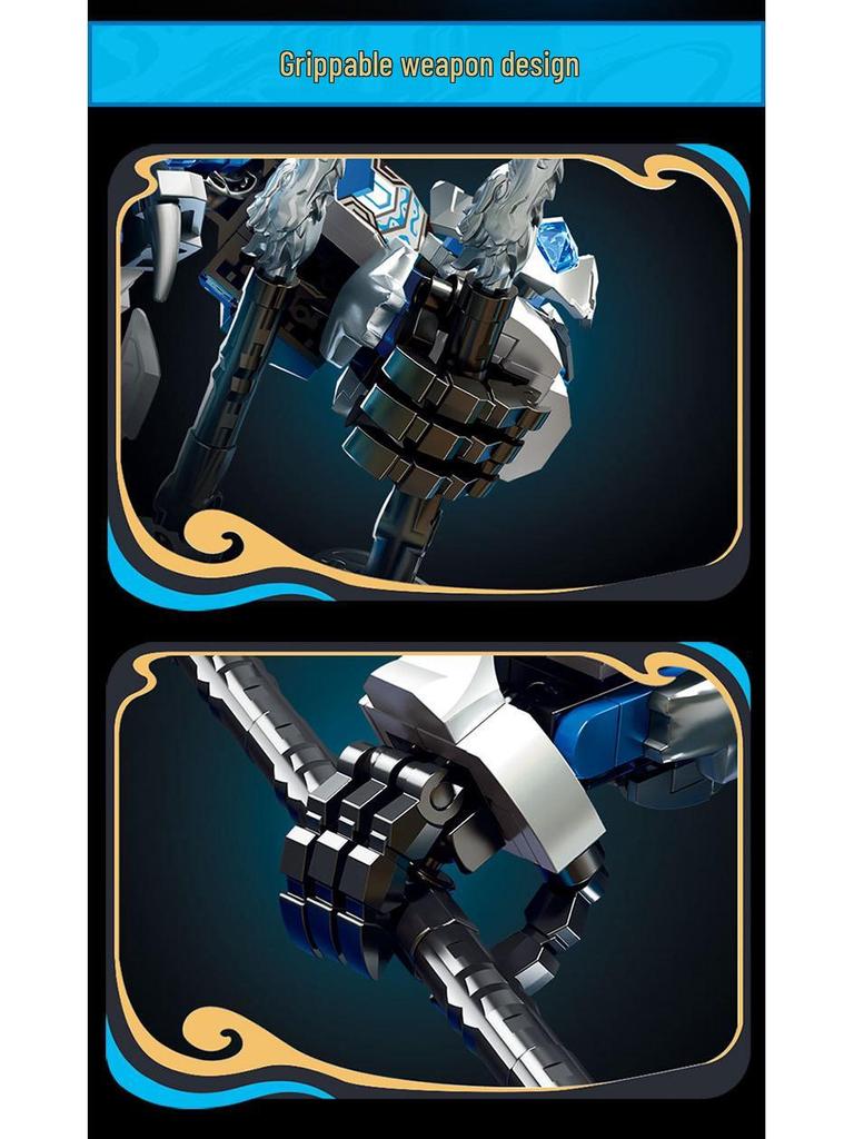Yue Yi Black Tiger Zhao Yun & Guan Yu Mecha Three Kingdoms Building Blocks Toy
