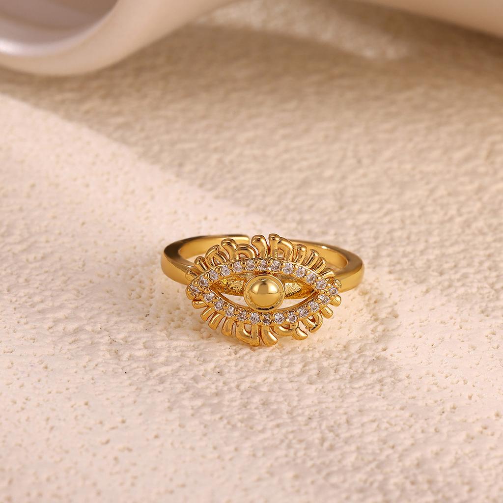 Colorful Non-Fading Eyes Punk Rings For Women Men Fashion Devil's Eye Zirconia Ring Personalized Gold Color Anillos Party Gift