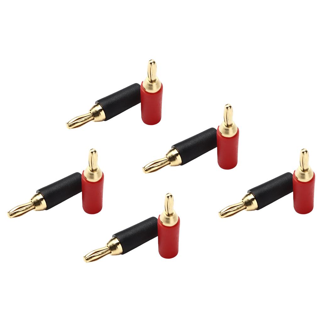 5 Sets 2,5mm Bananenstecker Messing Vergoldet Löten Männlich Lautsprecheranschluss Rot und Schwarz