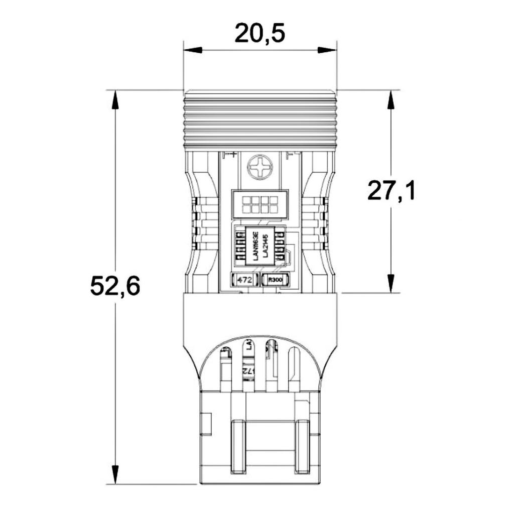 2 Pcs W21/5W LED Bulb 7443 12V No Error, Two Colors, EU-USA Off-Road