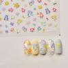 Cute White Wildflower Colored Beautiful Daisy Flower Sunflower 5D Embossed Relief Nail Art Decoration Sticker 3D Manicure Decals