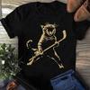 Cat Playing Ice Hockey Hockey T-Shirt, Funny Hockey,Ice Hockey Player,Hockey Dad Tee, Hockey Lover Tee, Hockey Player Tee, Hockey Life