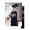Boys' Fleece Lined Sweatshirt Winter Thick Warm Pullover Kids Contrast Color Raglan Sleeve Top