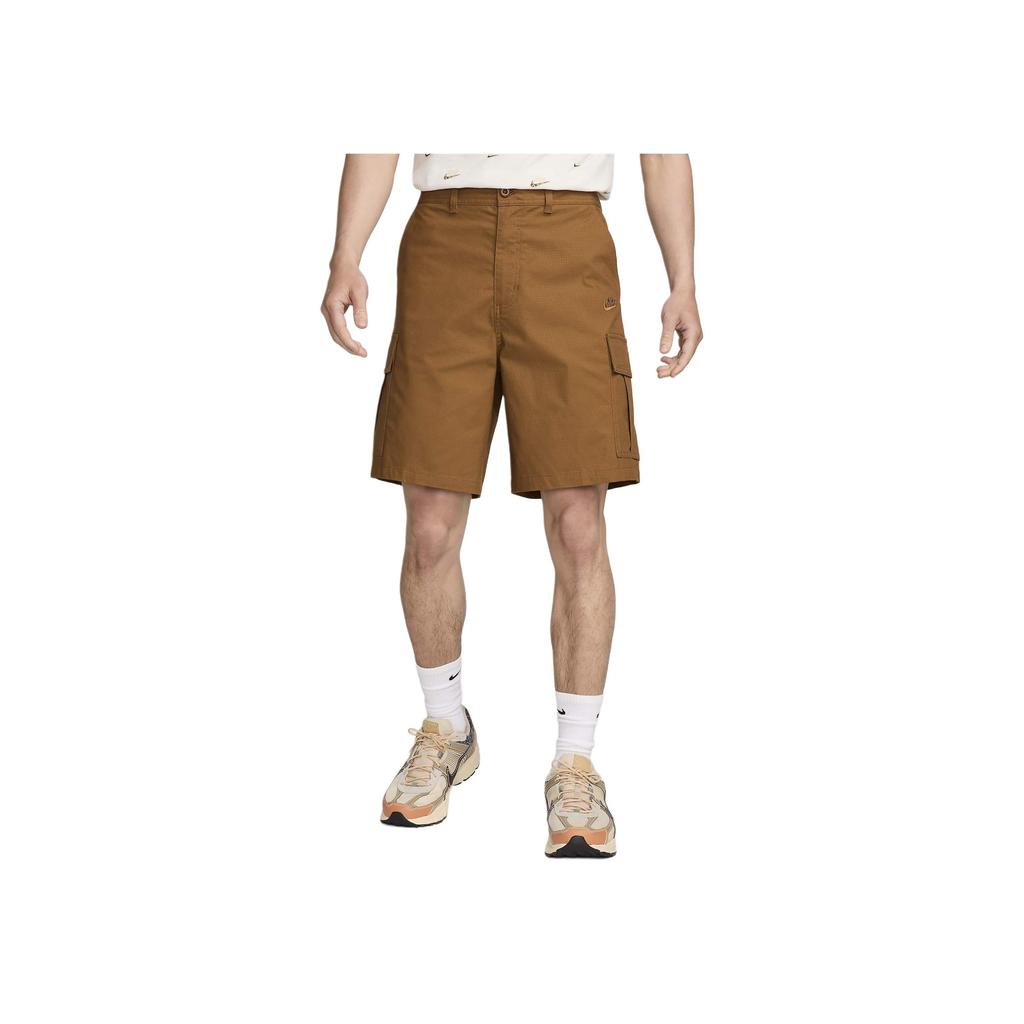 Nike Club Zipper Design Solid Color Cargo Shorts Men shorts Brown FN3518-281