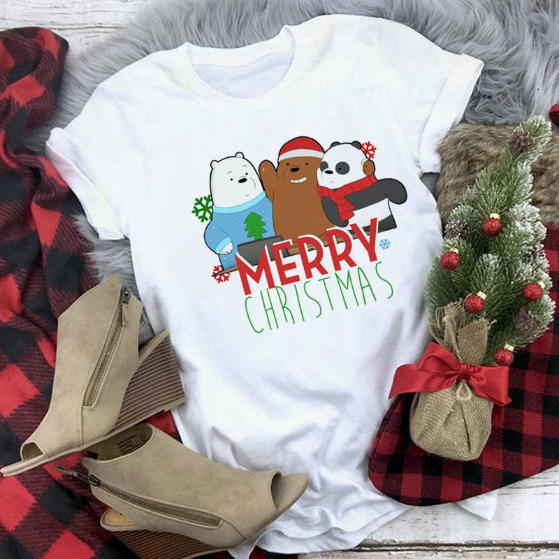 

Fashion Merry Christmas Tree Graphics Womens T-Shirt 90S Harajuku Blouses Short Sleeve O-Neck Female Y2K Tops Clothing XXXL білий