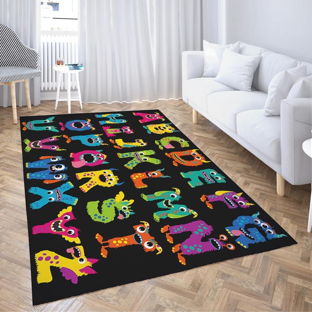 Non-Slip Area Rugs Christmas Poinsettia Gold Snowflakes Truck Home Decor Rugs Carpet for Classroom Living Room Bedroom Dining