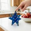 Ornements d'étoiles en bois 3D Étoiles patriotiques Américaines Rayures et Étoiles Assemblage sans outil Ornement pour la décoration de la maison et du bureau Décorations du 4 juillet