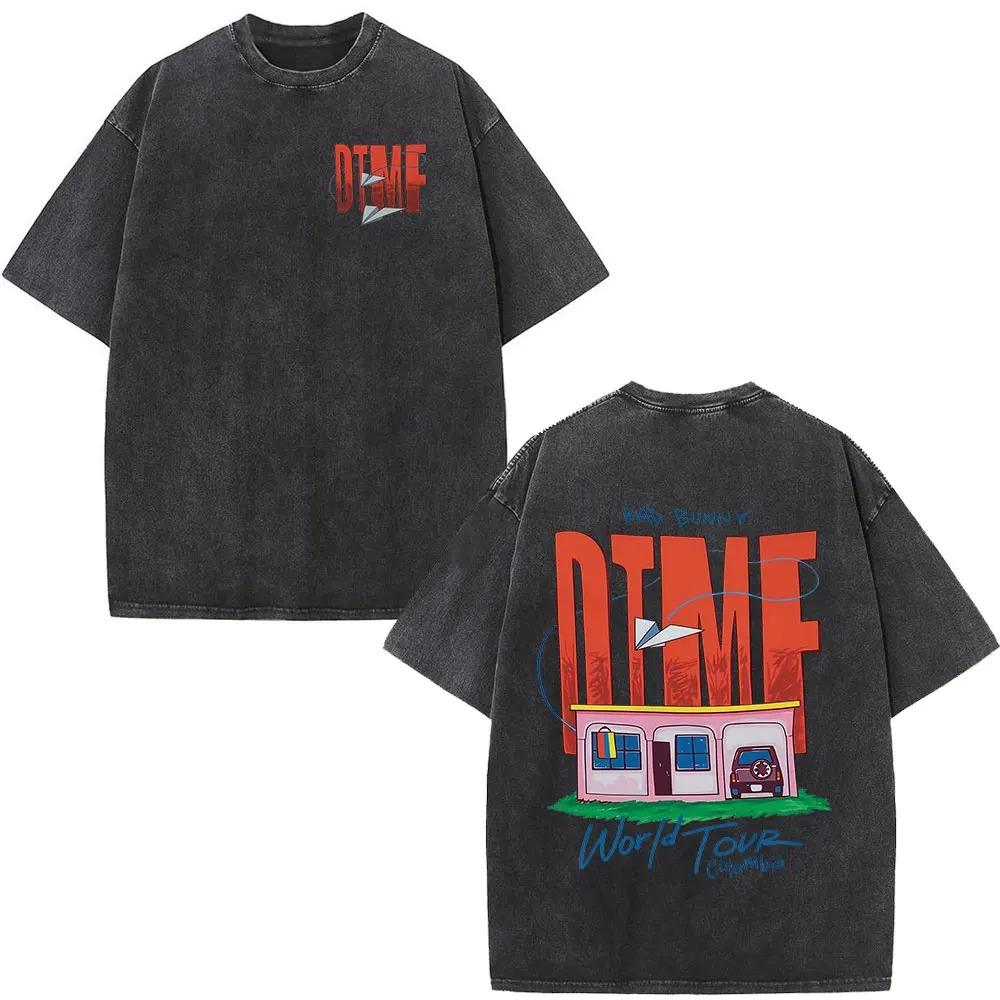 

Bad Bunny DTMF World Tour Colombia Vintage Washed Oversized Black T-Shirt | Latin Music Fan Unisex Streetwear Tee L