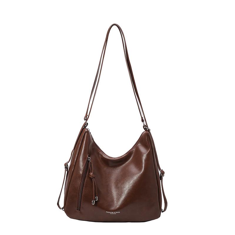 Women's 2025 Spring Retro Tote: Large-Capacity Simple Korean Fashion Shoulder Bag