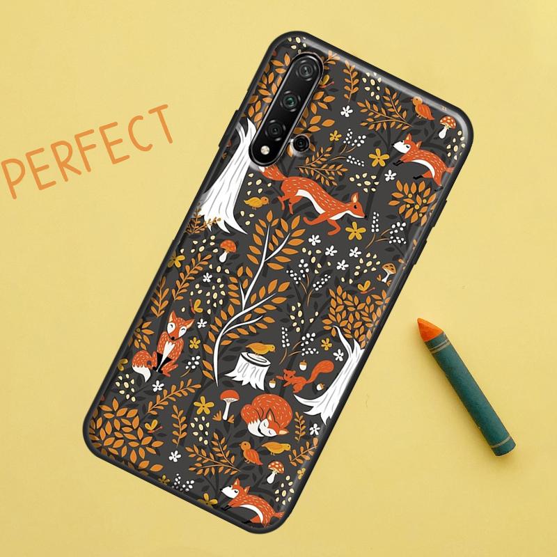 

Autumn Leaves Fall Fox Case For Huawei Nova 9 10 SE 11i 8i 7i 3i Nova 5T Y60 Y61 Y70 Y90 P20 P30 P40 Lite P60 Pro Huawei P30 Pro