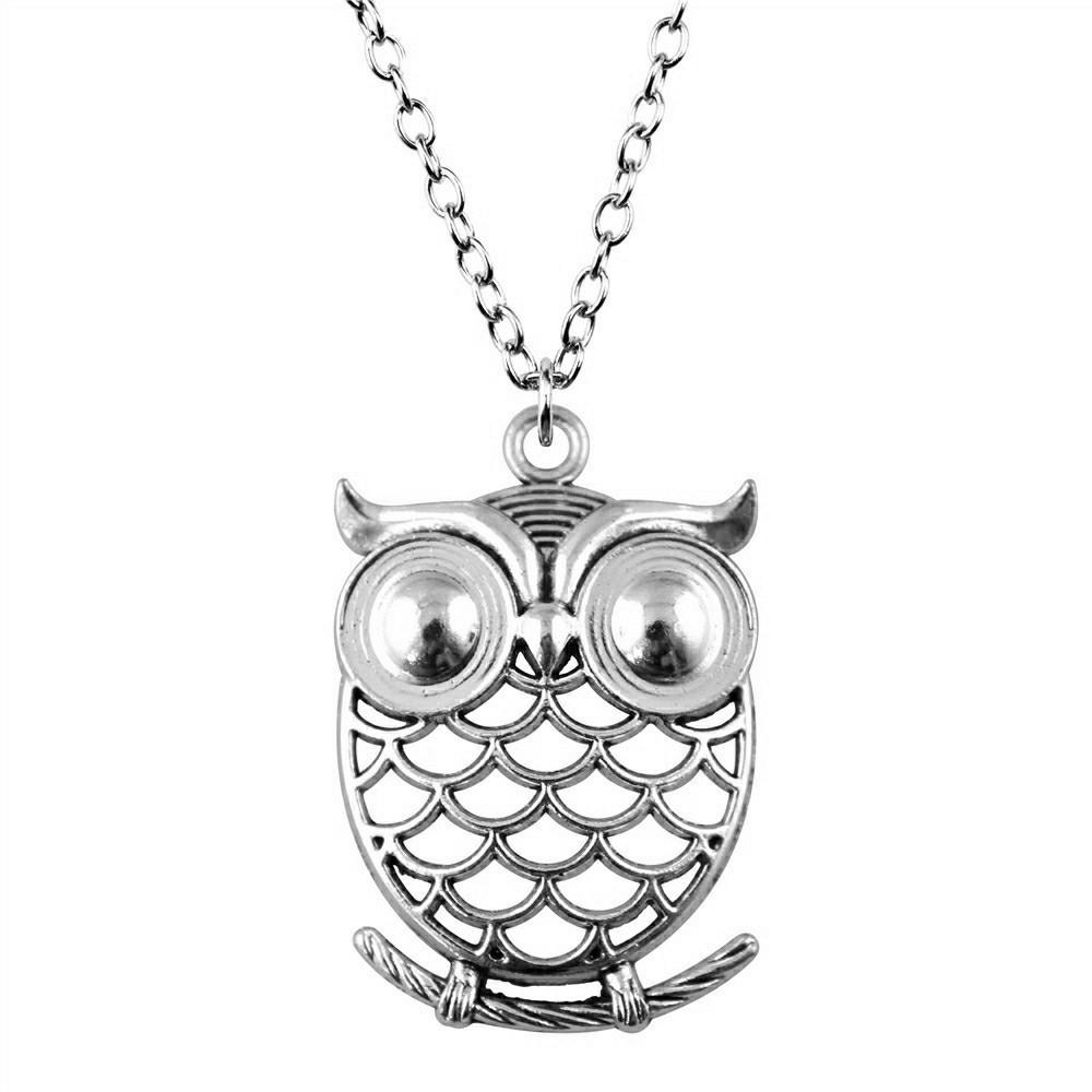 Peacock Pendant Bird Necklace Owl Ethnic Boho Jewelry for Female 45cm or 70cm Long Chain