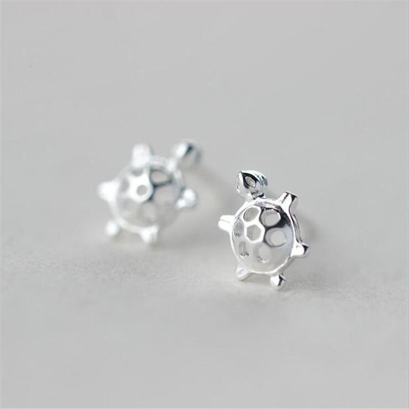 

Новые модные милые животные, милые ювелирные изделия из стерлингового серебра 925 пробы, изысканные креативные серьги-гвоздики в виде черепахи E153