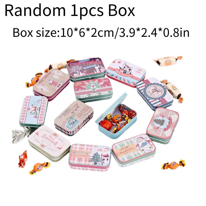 

1 шт. Железная рождественская коробка Прямоугольные контейнеры для хранения из жести Печенье Конфеты
