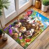 Adorable Puppies in a Spring Meadow Patterned carpet, non slip mat suitable for living room and bedroom sofas