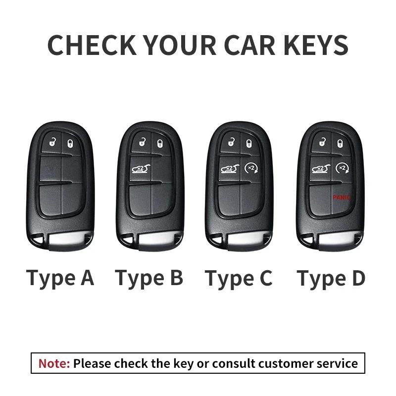Leather Car Key Case Cover Keychain For Jeep Wrangler Commander Compass Patriot Renegade Cherokee Grand Cherokee Keyring