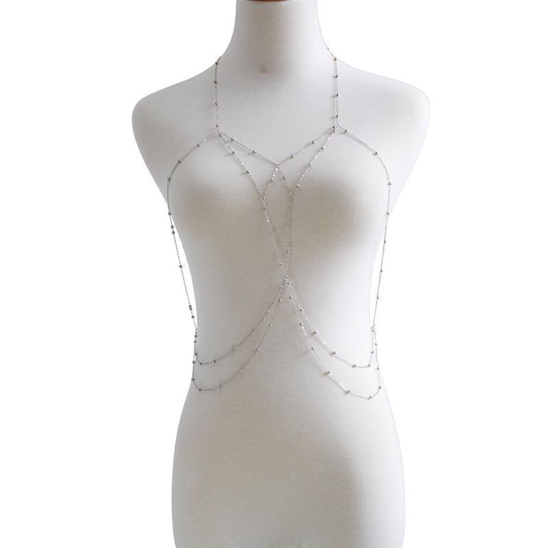 European & American Fashion Sparkling Diamond Bikini Body Chain - Sexy Jewelry for Women’s Beach Photos